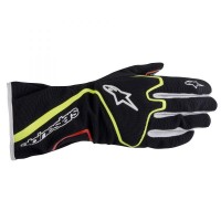 Alpinestars Перчатки для картинга Tech 1-K Race, черно-белые с желтой полосой, р-р L