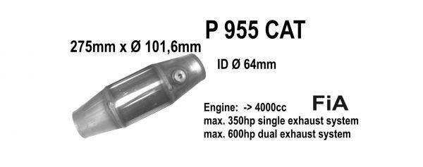 Fenno Steel Катализатор FIA (275мм, d = 101,6 мм, id = 64 мм)