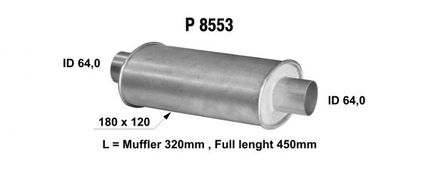 Fenno Steel Глушитель 320 мм (d = 180x120, id = 64,0 мм)