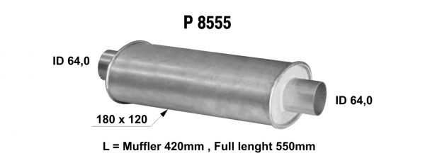 Fenno Steel Глушитель 420 мм (d = 180x120, id = 64,0 мм)