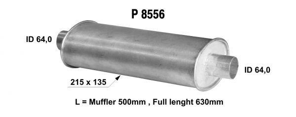 Fenno Steel Глушитель 500 мм (d = 215x135, id = 64,0 мм)