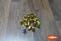 Гайки колесные (золотые) biltema 20шт +4 секретки,ключ